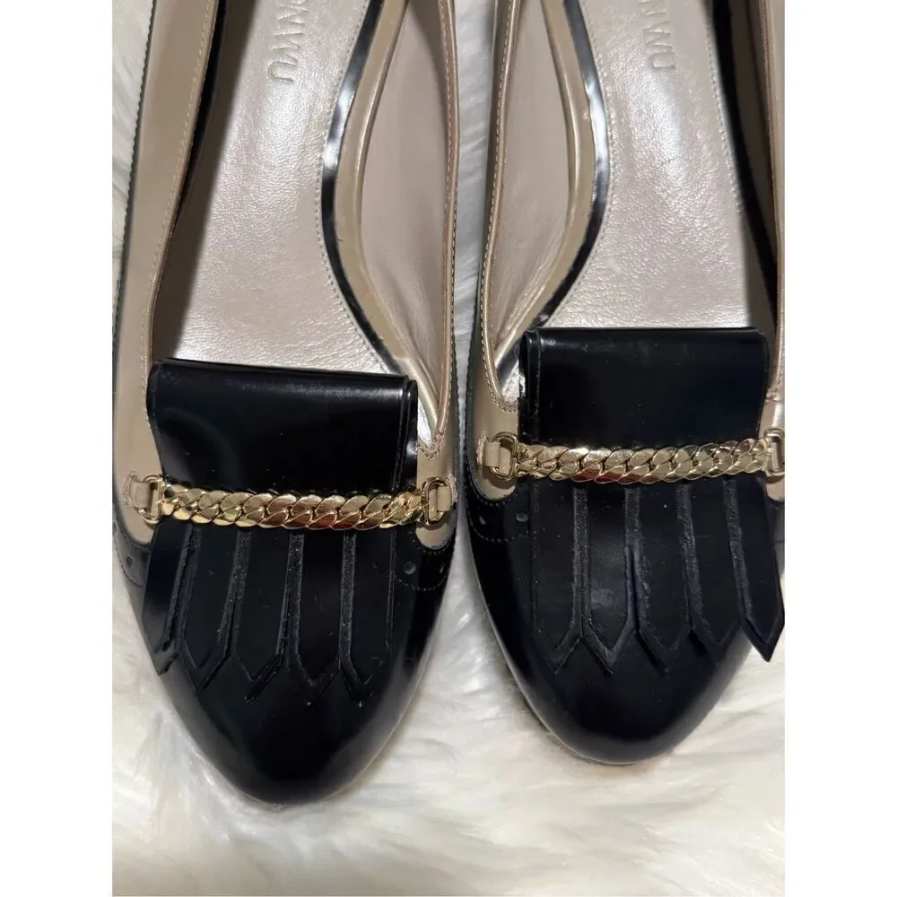 Jason Wu stacked Kiltie Oxford leather loafers two tone 37.5